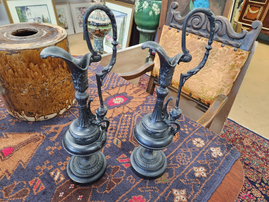 19th Century Spelter Candle Holder, Set of 2