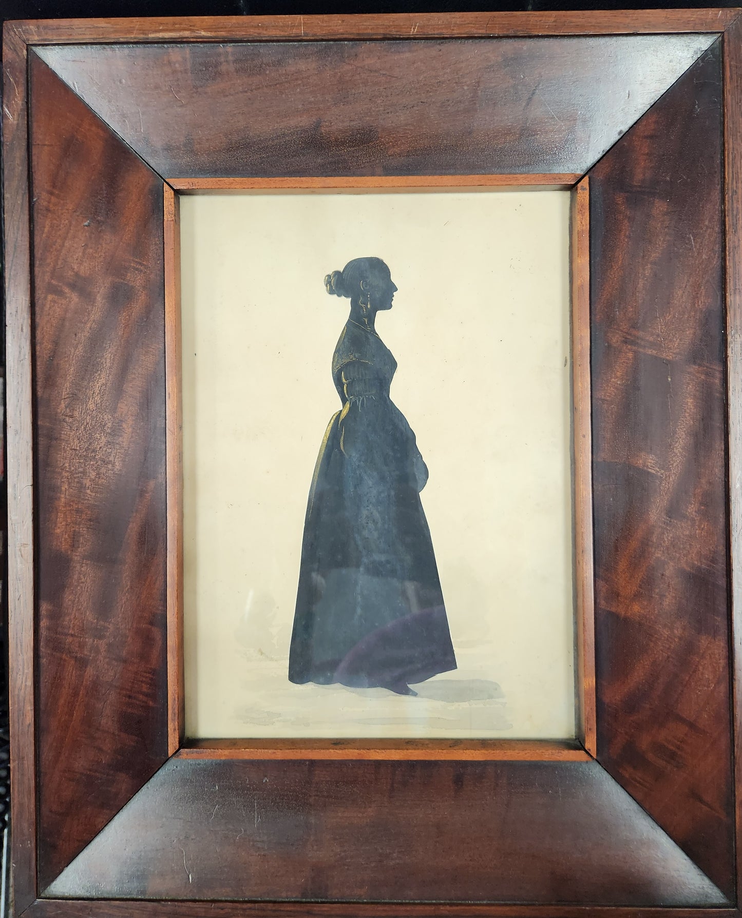 Antique Silhouettes, Set of two, Full-length Females