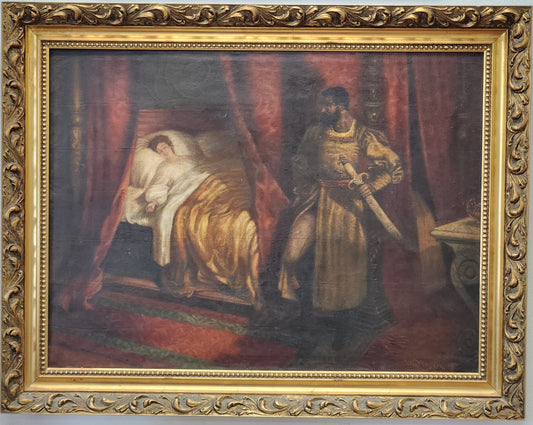 19th Century Oil Painting of Desdemona and Othello by W.M. Webster