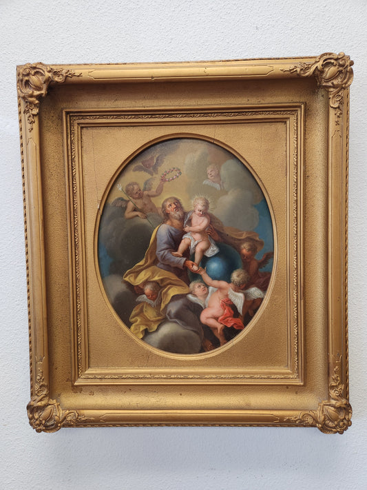 Renowned Baroque Master Johann Bergmuller-- Coronation of St Joseph