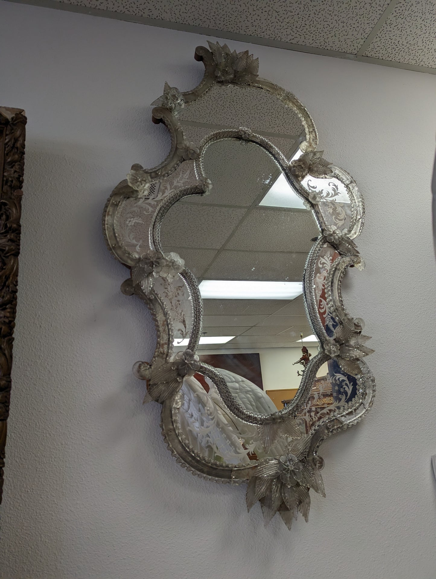 19th/20th Century Murano Venetian Glass Mirror