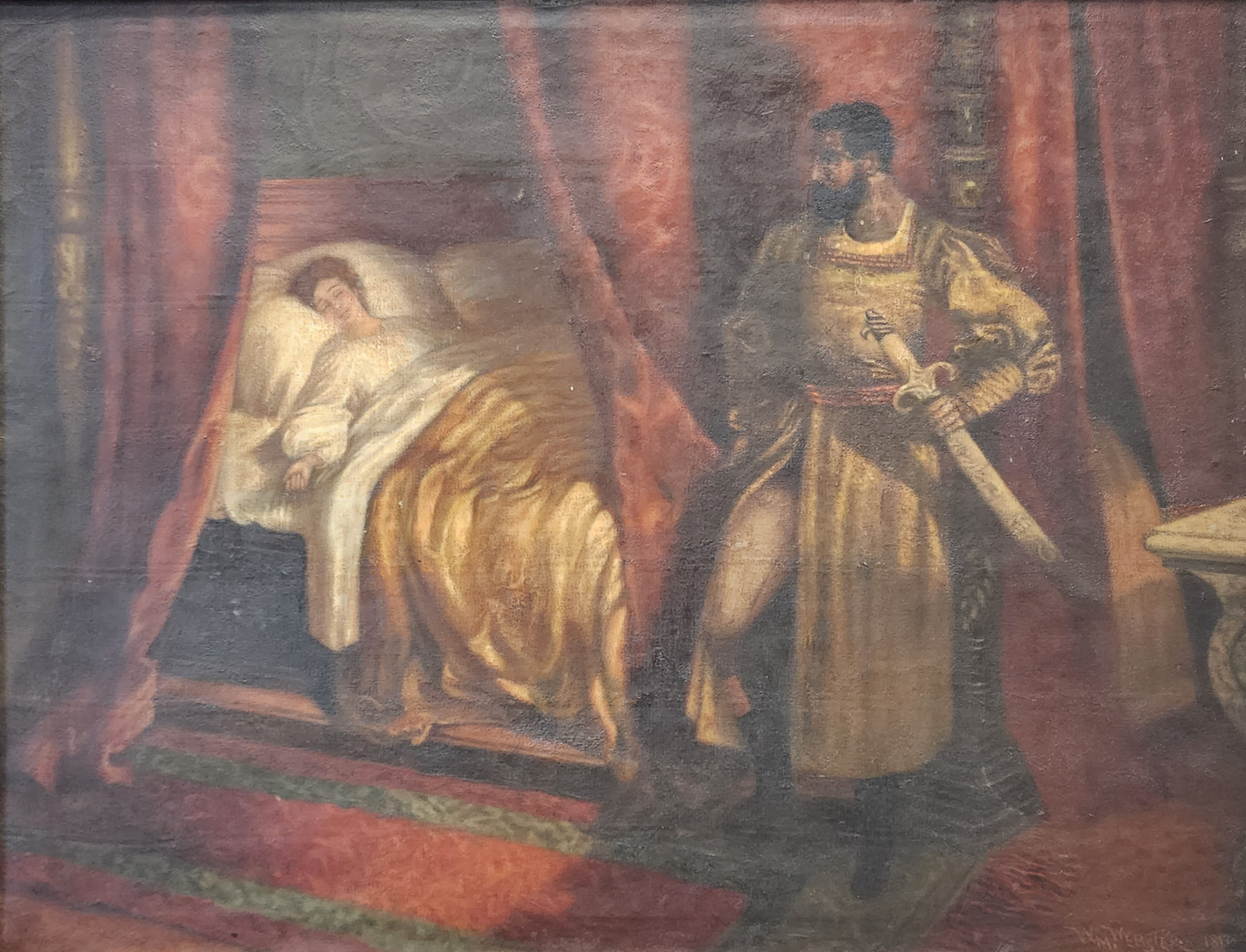 19th Century Oil Painting of Desdemona and Othello by W.M. Webster